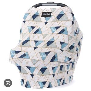 Milk Snob Blue Geometric Nursing Cover